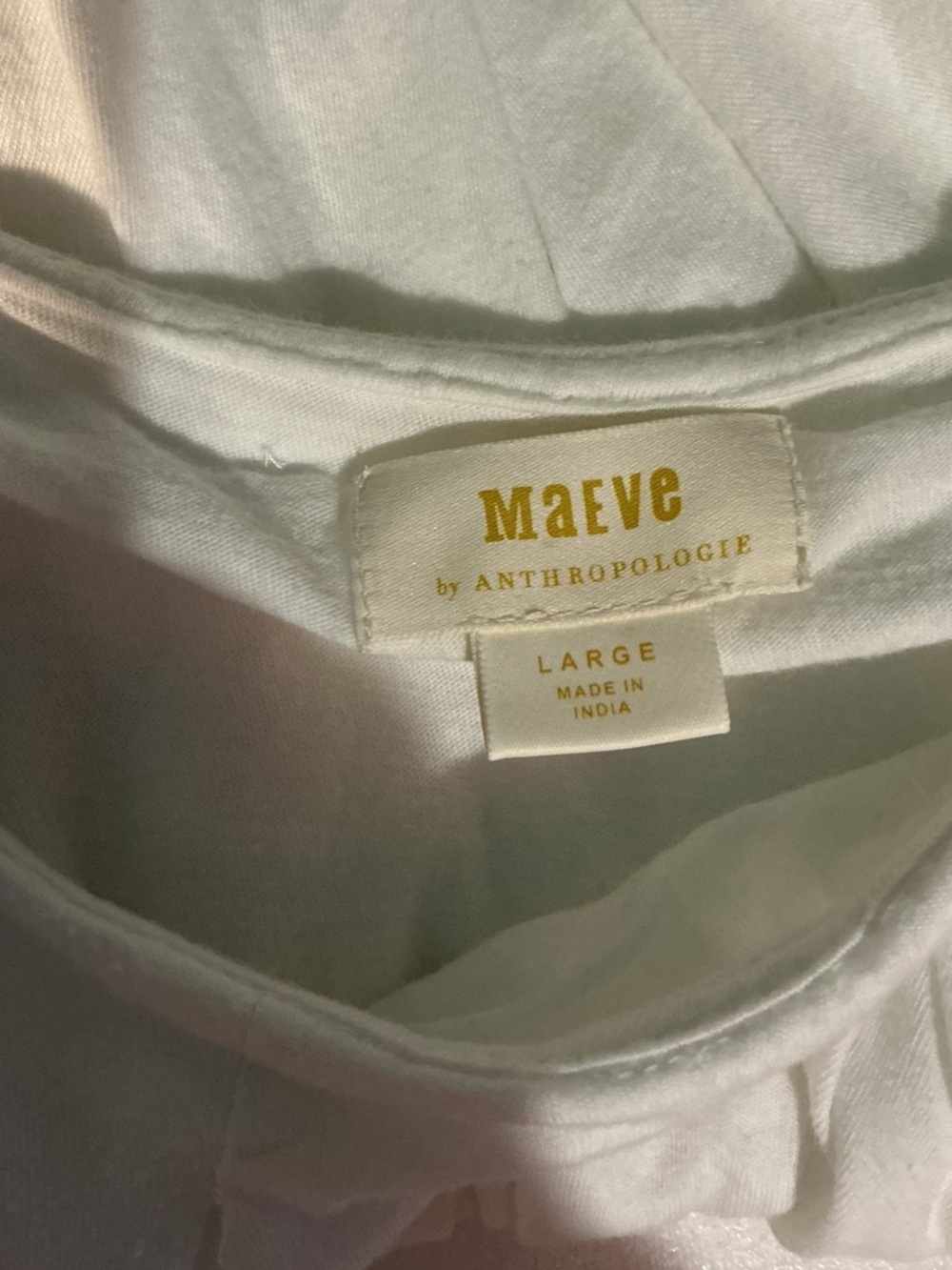 MAEVE Anthropologie WHITE Short Sleeve Swing Top - Picture 3 of 12